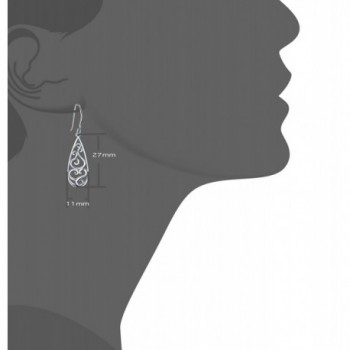 Sterling Silver Earrings Filigree Teardrop in Women's Drop & Dangle Earrings