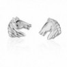 Children's 925 Sterling Silver Horse Face Equestrian Stud Earrings - CE11TSJOZ5R