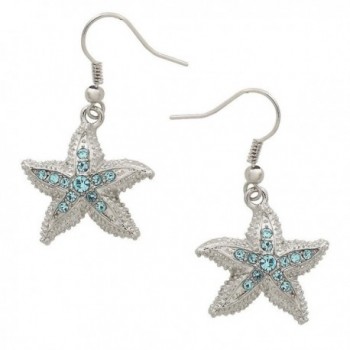 Liavys Starfish Fashionable Earrings Sparkling - Aqua - CE17XSX3I89