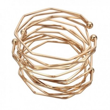 YISSION 4 Pack Fashion Simple Three-Dimensional Irregular Bracelet Bracelets for Women Girl - Gold - CS185UG7US6