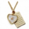 10K Gold Filled Mustard Seed Heart with Passage Plate Pendant Set- 1/2 Inch - CF113F0YUQT