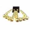 Clip on Earrings Bamboo Earrings Puffed Hoop Earrings Large Gold or Silver Tone - C917YA26Q6Z