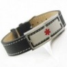 MyIDDr - Pre-Engraved & Customized Gastric Bypass Black Leather Medical ID Bracelet- Wrist Sz: 7"-8.25" - CQ11BKYW1MH