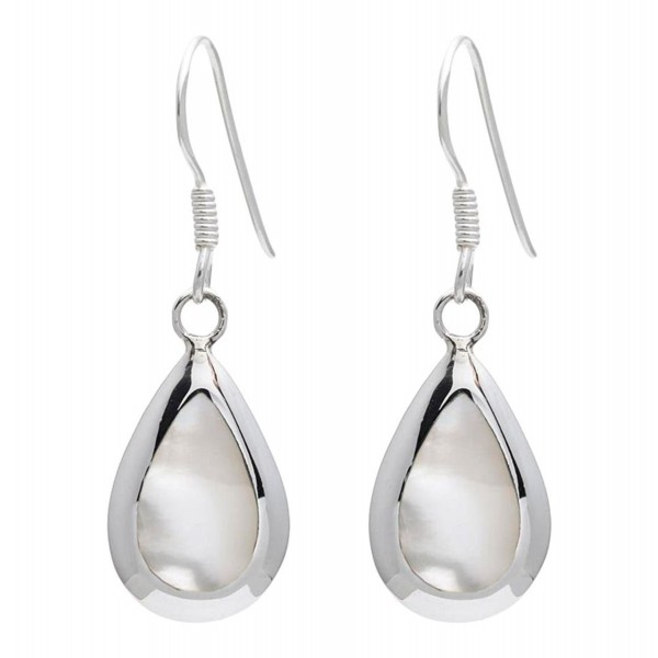 Women's .925 Sterling Silver Teardrop Mother Of Pearl Shell Earrings ...