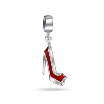 Bling Jewelry 925 Silver Red High Heel Stiletto Dangle Bead Charm - CP11K4WEKPH