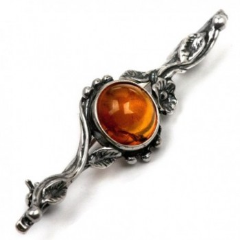 Sterling Silver Amber Flower Classic