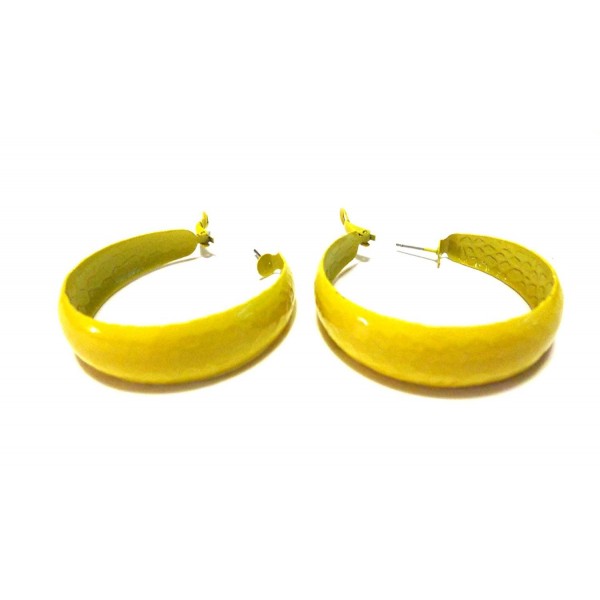 Thick Colorful Hoop Earrings 2 inch Hoop Assorted Color Hoop Earrings - Yellow - CN12NYSTQ1Y