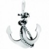 Sterling Silver Roped Anchor Charm Pendant on a Sterling Silver Carded Box Chain Necklace- 18" - CA120RY5E65