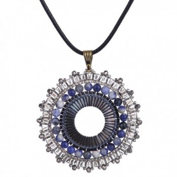 BeadChica Handmade Large Beaded Seed Bead Long Necklace Beadwork Sea Shell Jewelry - Color 6 - C217YH4S3M0