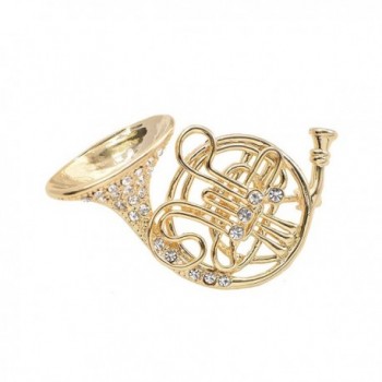 chelseachicNYC Tiny Jewel Crystal Big French Horn Brooch Pin - CV120CSTT71