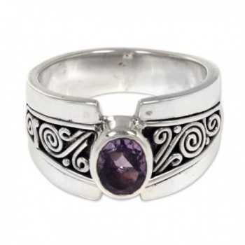 NOVICA Amethyst .925 Sterling Silver Cocktail Ring- 'Purple Karma' - CG1860YIUYE