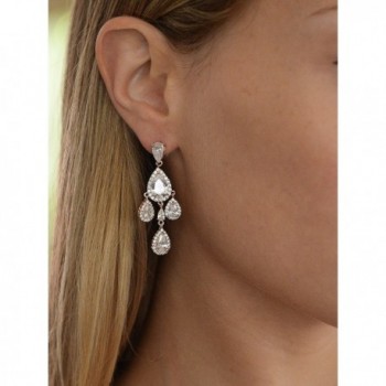 Mariell Wedding Bridal Chandelier Earrings in Women's Clip-Ons Earrings