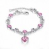 Womens Girls Love Heart Bracelet Made with Swarovski Crystals - CU186X6Y3Q6