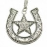 Q&Q Fashion Western Cowgirl Horse Shoe CZ Texas Ranger Star Chain Rodeo Bib Necklace - CD11W5FXTNZ