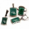 GEM-inside Semi Ruby Green Agate Antiqued Tibeten Silver Ring Earrings Pendant - All - CT11WSC3NFJ