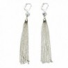 Sterling Silver Cable Chain Crystal Tassel Earrings Made with Swarovski Crystals - CR12GPNFLM9