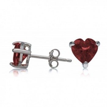 Sterling Silver Stud Earrings Heart Shape 6mm - C512JSNB7YT