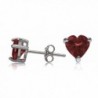 Sterling Silver Stud Earrings Heart Shape 6mm - C512JSNB7YT