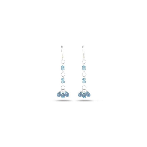 3.00-4.00 Cts Aquamarine Earrings in Sterling Silver - C611C6ELWR5