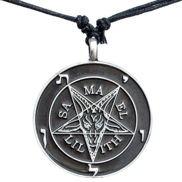 Pendant Necklace Samael Lilith Sigil of Baphomet pewter Pendant Charm Amulet - C3187HATNLX