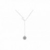 Love Y Necklace with 10mm Crystal Drop in Sterling Silver - CP12CMPMKRD