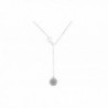 Love Y Necklace with 10mm Crystal Drop in Sterling Silver - CP12CMPMKRD