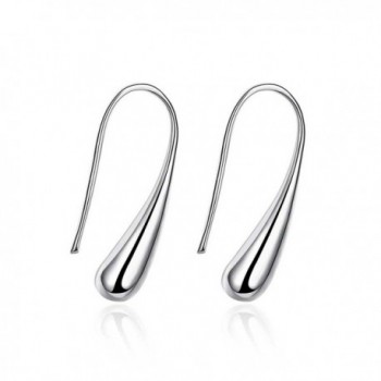 Naivo Waterdrop Silver Plated Teardrop Thread Earrings - CY11U0K97PV