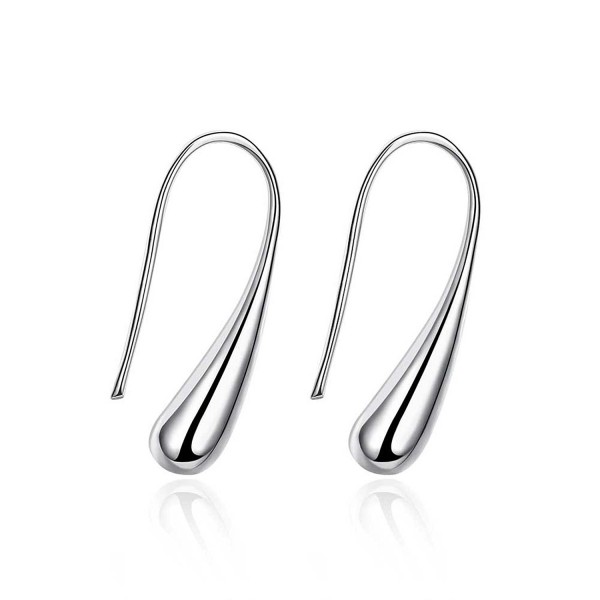 Naivo Waterdrop Silver Plated Teardrop Thread Earrings - CY11U0K97PV