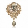 Fuerton Crystal Rhinestone Glass Brooch Pins Wedding Jewelry Accessory - Gold - CI184SOQ7DQ