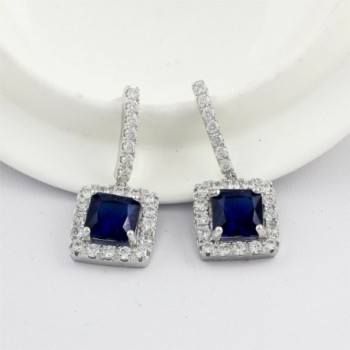 SELOVO Classic Earrings Sapphire Zirconia