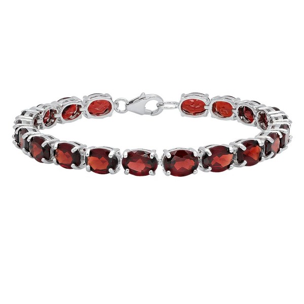 Sterling Silver 6X8 MM Each Oval Gemstone Ladies Tennis Bracelet ...