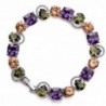 White Gold Plated Multicolor Cubic Zirconia Bracelet For Woman- Gifts For Woman - C7182MR4ZGM