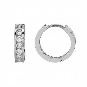 Sterling Silver Channel set Zirconia Earrings