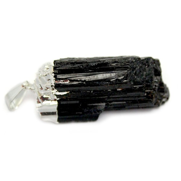 1 (ONE) Black Tourmaline Pendant - Silver Plated - Rp Exclusive COA AM8B10-06 - C81203ISVQZ