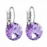 Gorgeous Special Magical Large Stud Style Lavender Purple Sparkling Crystals Silver-Tone Fashion Earrings - C212NE1GG1S
