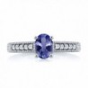 Tanzanite White Sterling Silver Engagement