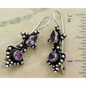 Genuine Amethyst 925 Sterling Silver Overlay Handmade Fashion Earrings Jewelry - C9126B963OH