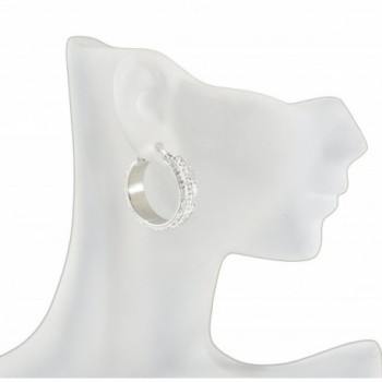 Michael Designs Stainless Crystal Earring in Women's Hoop Earrings