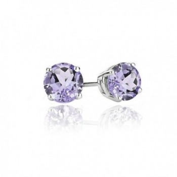 Sterling Silver .8Ct Amethyst Round Stud Earrings- 5MM - CS187WYL62Q