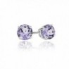 Sterling Silver .8Ct Amethyst Round Stud Earrings- 5MM - CS187WYL62Q