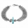 Asymmetrical Aqua Sea Glass and Mesh Bracelet by Cape Cod Jewelry-CCJ - C112F1DPHP5