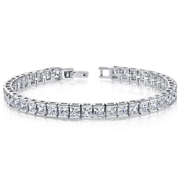 White CZ Tennis Bracelet Sterling Silver Channel Set - C7111PM81E1