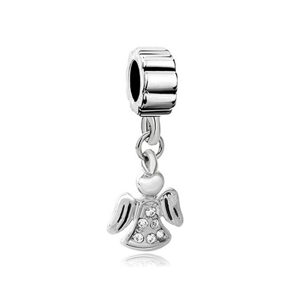 CharmSStory Angel Wings White Synthetic Crystal Dangle Beads For Bracelets - CU12MZFH3LU CharmSStory Angel Wings White Synthetic Crystal Dangle Beads For Bracelets - CU12MZFH3LU