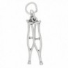 Sterling Silver Oxidized Double Sided Medical Crutches Charm - CE115SPLGBV