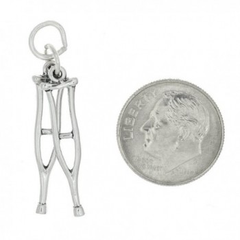 Sterling Silver Oxidized Medical Crutches