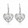 Sterling Diamond cut Filigree Leverback Earrings