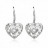 Sterling Diamond cut Filigree Leverback Earrings