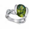 Simulated Peridot Infinity Sterling Silver