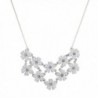 Lux Accessories Multi Color Floral Flower Mini Special Occasion Statement Necklace - White - CF12HTL1Q9X