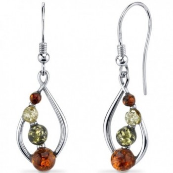 Baltic Amber Open Leaf Earrings Sterling Silver Multiple Colors - CJ11Y5N1BX5